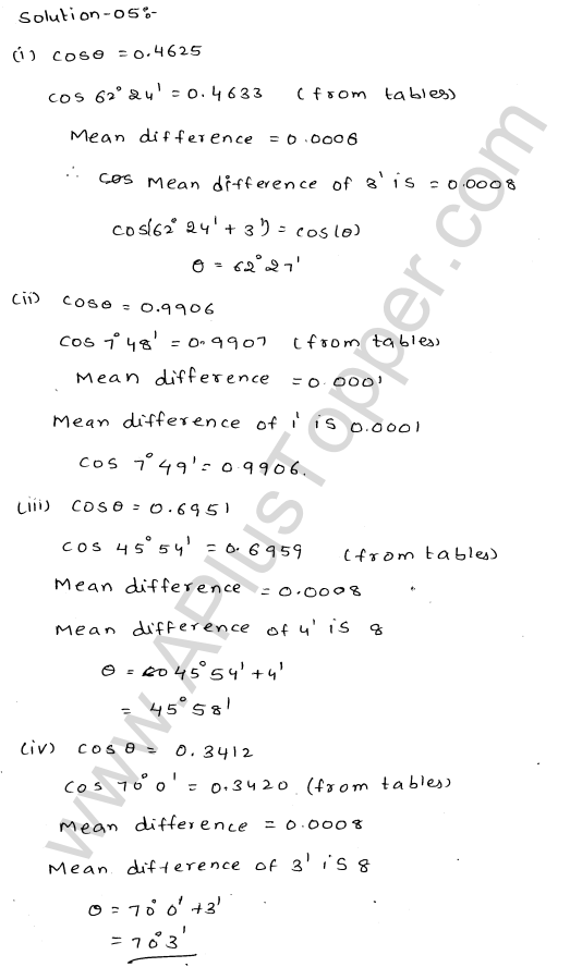 ML Aggarwal ICSE Solutions for Class 10 Maths Chapter 20 Trigonometric Tables Q1.6