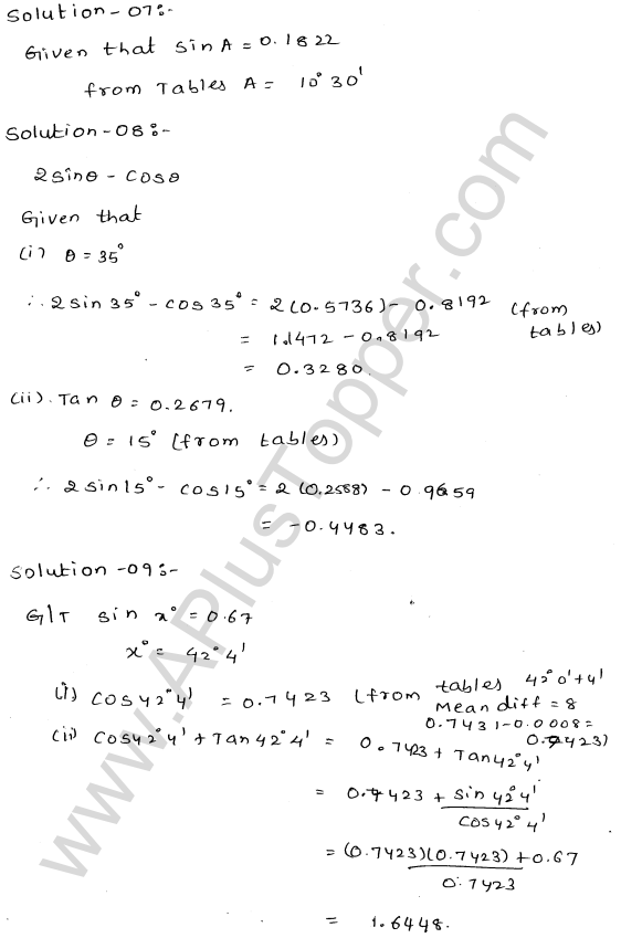 ML Aggarwal ICSE Solutions for Class 10 Maths Chapter 20 Trigonometric Tables Q1.8