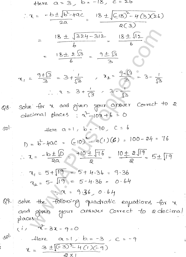 ML Aggarwal ICSE Solutions for Class 10 Maths Chapter 6 Quadratic Equations in One Variable Q6.23