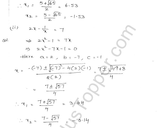 ML Aggarwal ICSE Solutions for Class 10 Maths Chapter 6 Quadratic Equations in One Variable Q6.25