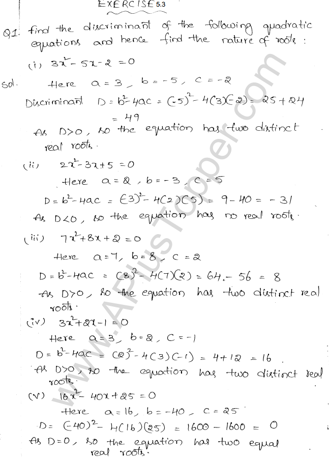 ML Aggarwal ICSE Solutions for Class 10 Maths Chapter 6 Quadratic Equations in One Variable Q6.26