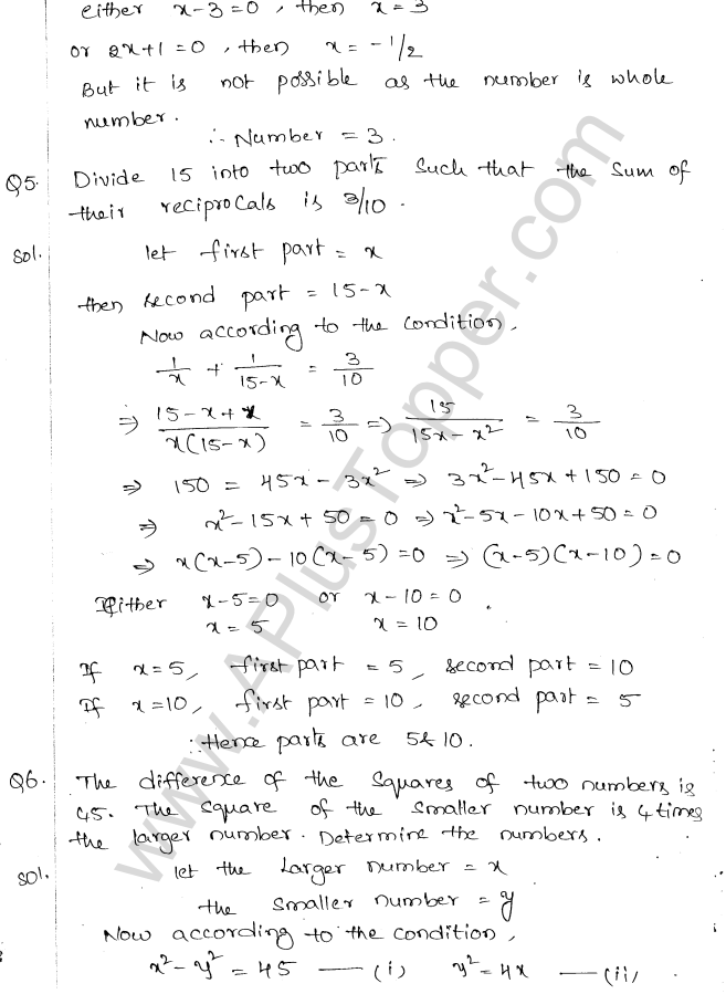 ML Aggarwal ICSE Solutions for Class 10 Maths Chapter 6 Quadratic Equations in One Variable Q6.37