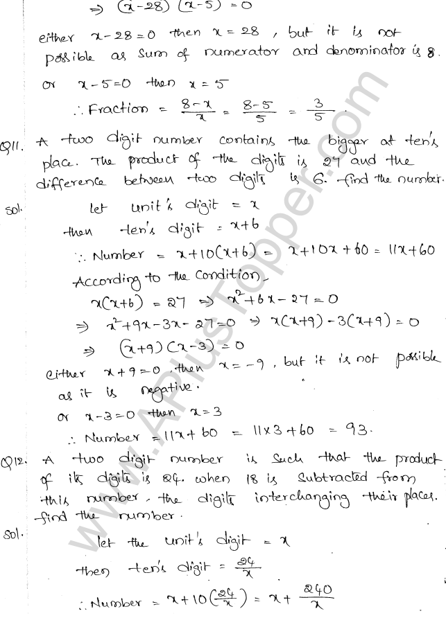 ML Aggarwal ICSE Solutions for Class 10 Maths Chapter 6 Quadratic Equations in One Variable Q6.42