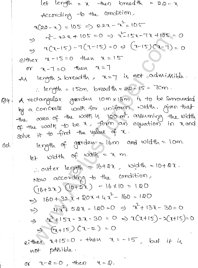 ML Aggarwal ICSE Solutions for Class 10 Maths Chapter 6 Quadratic Equations in One Variable Q6.44