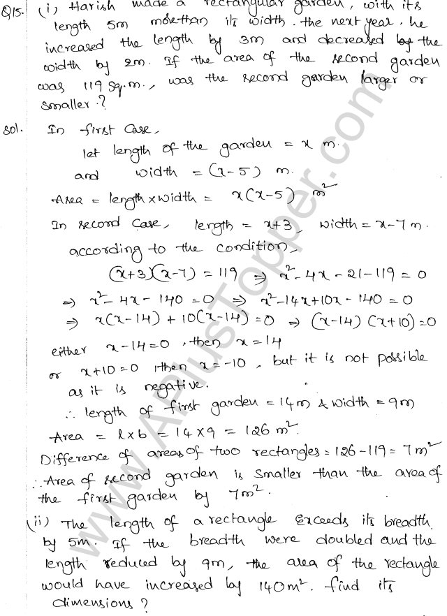 ML Aggarwal ICSE Solutions for Class 10 Maths Chapter 6 Quadratic Equations in One Variable Q6.45