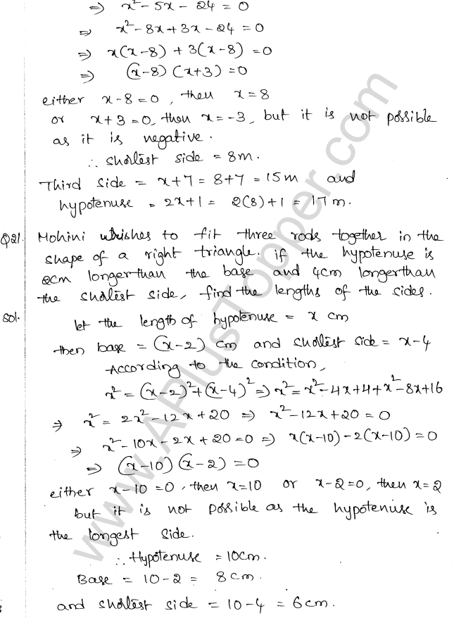 ML Aggarwal ICSE Solutions for Class 10 Maths Chapter 6 Quadratic Equations in One Variable Q6.50