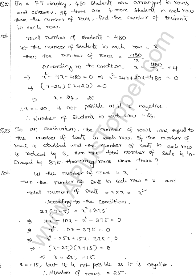 ML Aggarwal ICSE Solutions for Class 10 Maths Chapter 6 Quadratic Equations in One Variable Q6.51