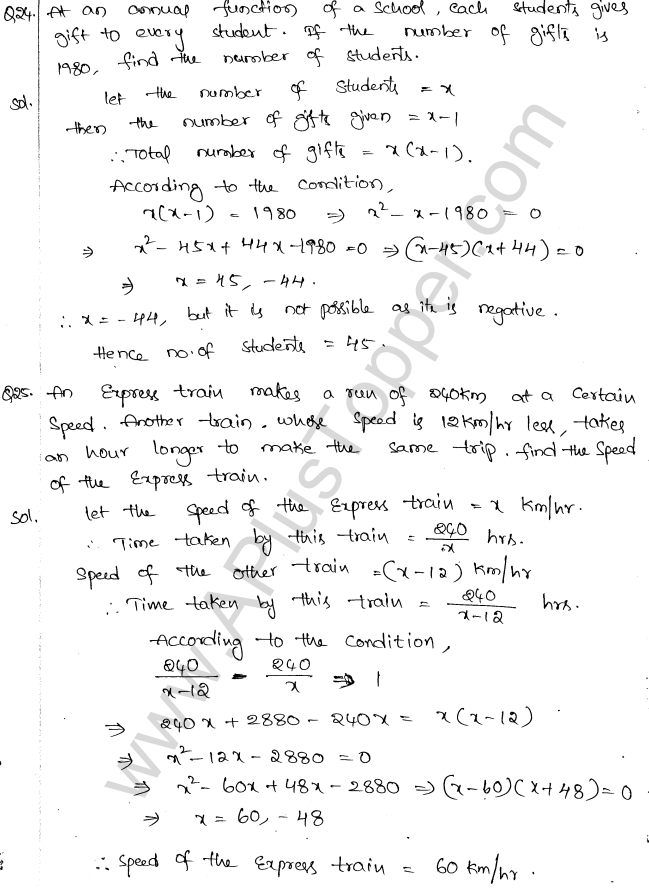 ML Aggarwal ICSE Solutions for Class 10 Maths Chapter 6 Quadratic Equations in One Variable Q6.52