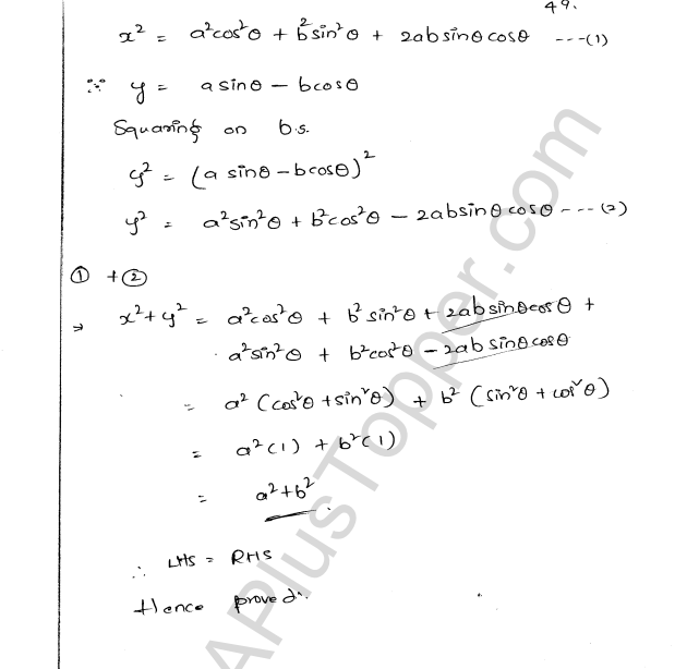 ML Aggarwal ICSE Solutions for Class 9 Maths Chapter 17 Trigonometric Ratios Q1.49