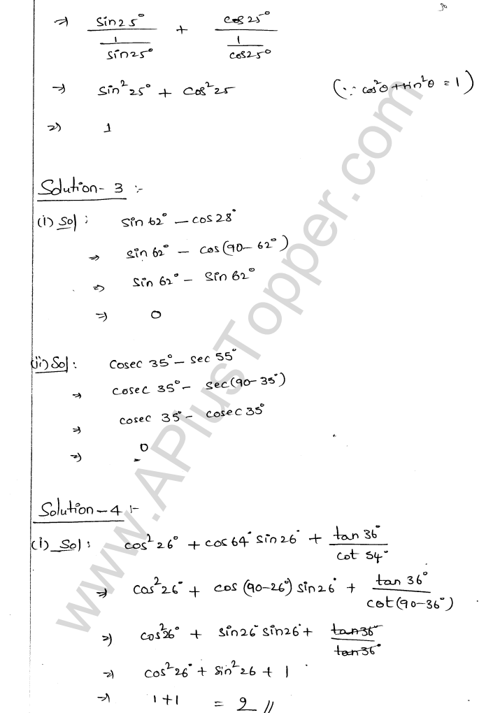 ML Aggarwal ICSE Solutions for Class 9 Maths Chapter 18 Trigonometric Ratios and Standard Angles Q1.30