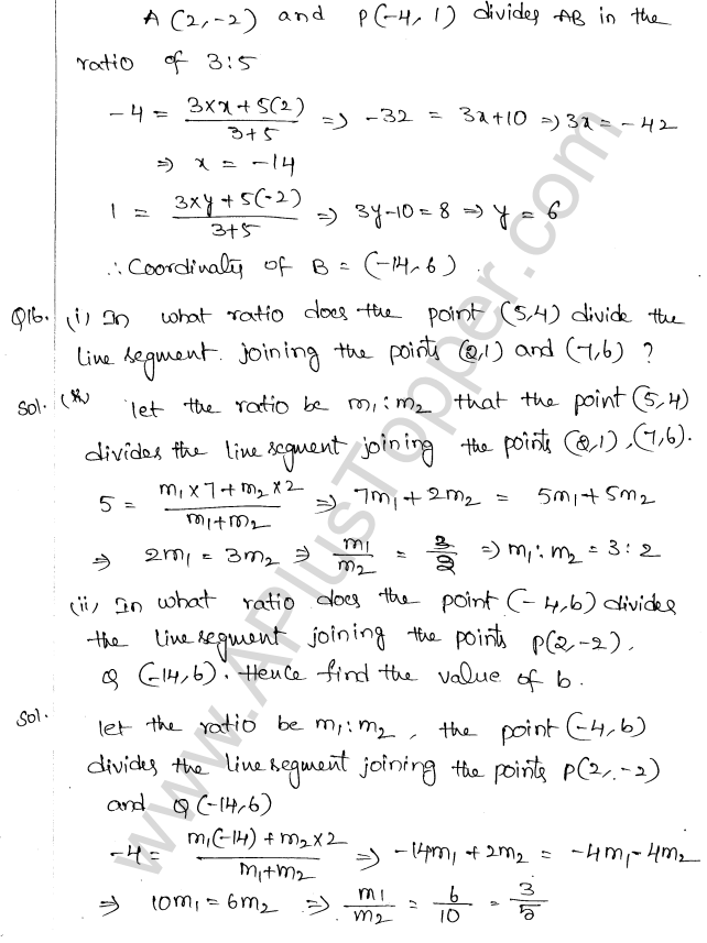 ML Aggarwal ICSE Solutions for Class 10 Maths Chapter 11 Section Formula Q1.22
