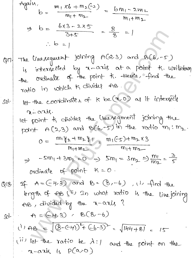 ML Aggarwal ICSE Solutions for Class 10 Maths Chapter 11 Section Formula Q1.23