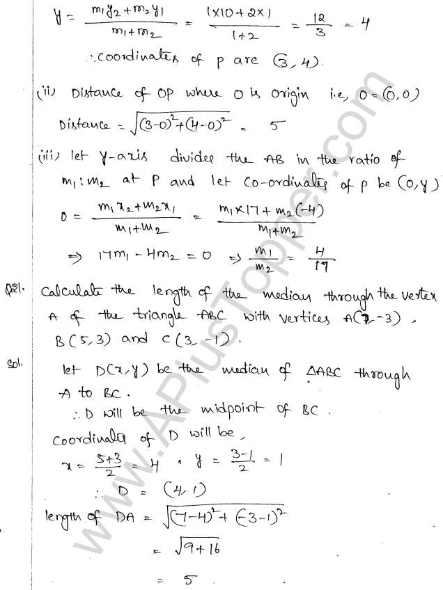 ML Aggarwal ICSE Solutions for Class 10 Maths Chapter 11 Section Formula Q1.25