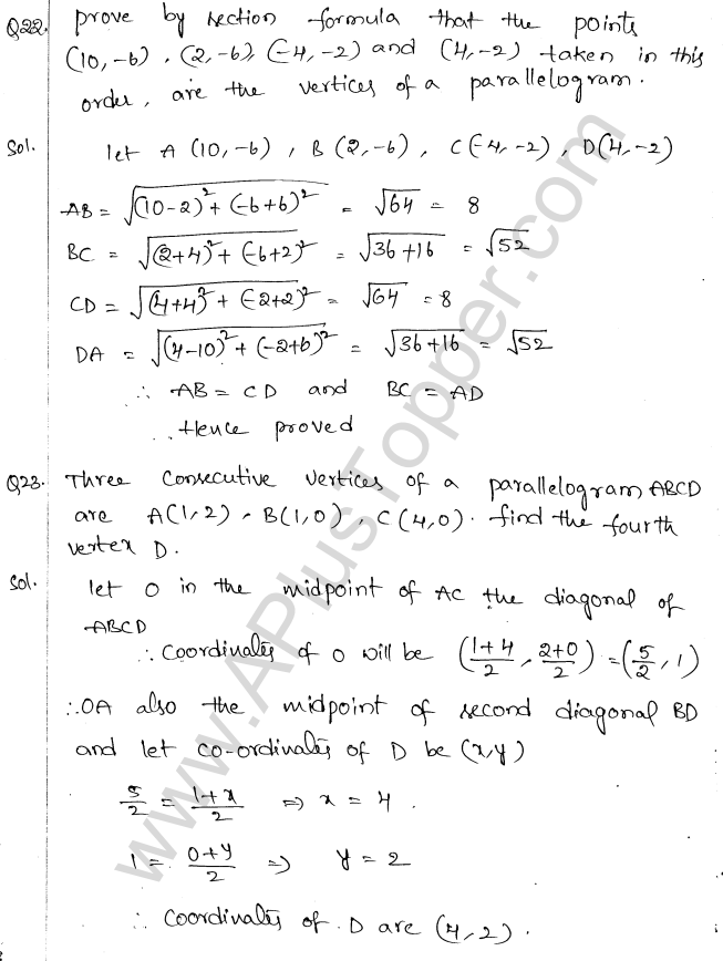 ML Aggarwal ICSE Solutions for Class 10 Maths Chapter 11 Section Formula Q1.26