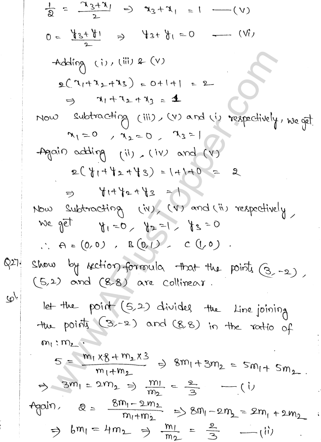 ML Aggarwal ICSE Solutions for Class 10 Maths Chapter 11 Section Formula Q1.30