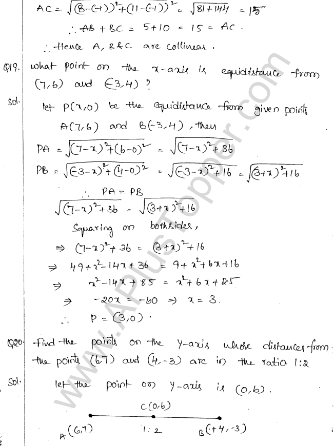 ML Aggarwal ICSE Solutions for Class 10 Maths Chapter 11 Section Formula Q1.8