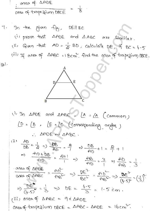 ML Aggarwal ICSE Solutions for Class 10 Maths Chapter 14 Similarity Q1.6