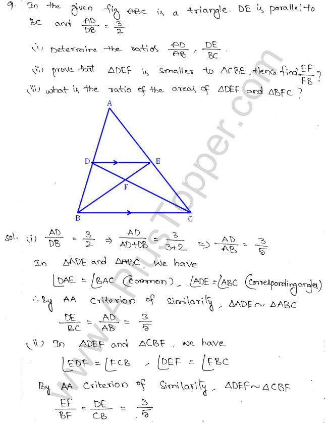 ML Aggarwal ICSE Solutions for Class 10 Maths Chapter 14 Similarity Q1.8