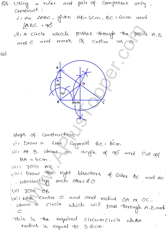 ML Aggarwal ICSE Solutions for Class 10 Maths Chapter 17 Constructions Q1.4