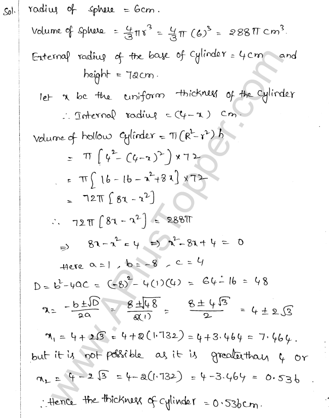 ML Aggarwal ICSE Solutions for Class 10 Maths Chapter 18 Mensuration Q1.74