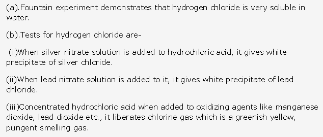 Frank ICSE Solutions for Class 10 Chemistry - Study of Compounds-I Hydrogen Chloride 28
