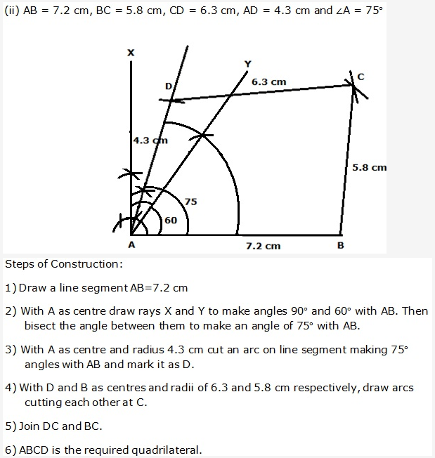 Frank ICSE Solutions for Class 9 Maths - Constructions of Quadrilaterals 2