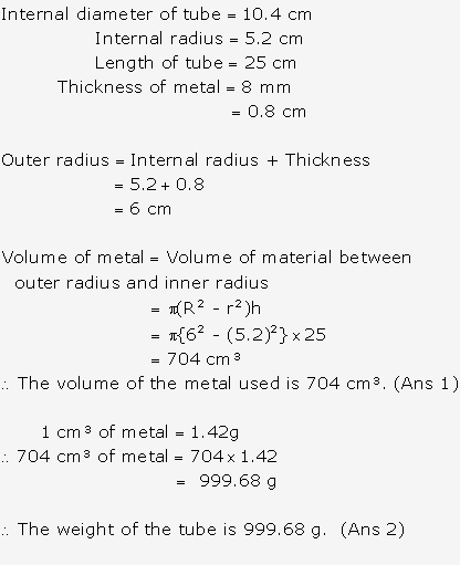 Frank ICSE Solutions for Class 9 Maths - Surface Areas and Volume of Solids 61