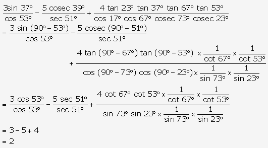 Frank ICSE Solutions for Class 9 Maths - Trigonometrical Ratios of Standard Angles 116