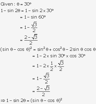 Frank ICSE Solutions for Class 9 Maths - Trigonometrical Ratios of Standard Angles 31