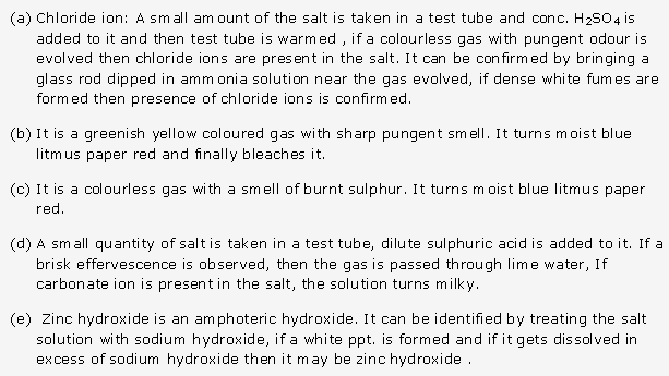 Frank ICSE Solutions for Class 10 Chemistry - Practical Work 1