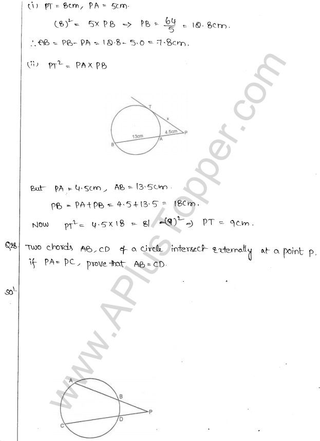 ML Aggarwal ICSE Solutions for Class 10 Maths Chapter 16 Circles Q1.105