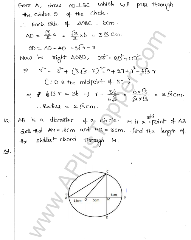 ML Aggarwal ICSE Solutions for Class 10 Maths Chapter 16 Circles Q1.11