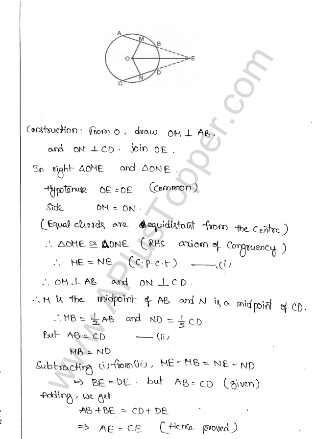 ML Aggarwal ICSE Solutions for Class 10 Maths Chapter 16 Circles Q1.22