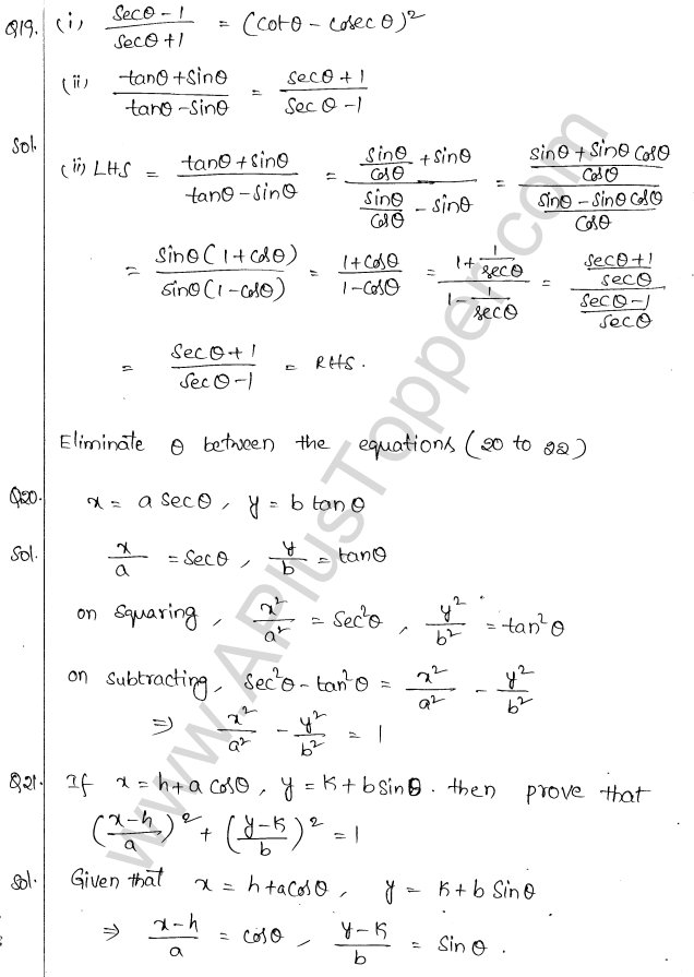 ML Aggarwal ICSE Solutions for Class 10 Maths Chapter 19 Trigonometric Identities Q1.13