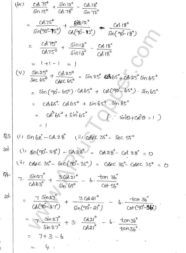ML Aggarwal ICSE Solutions for Class 10 Maths Chapter 19 Trigonometric Identities Q1.18