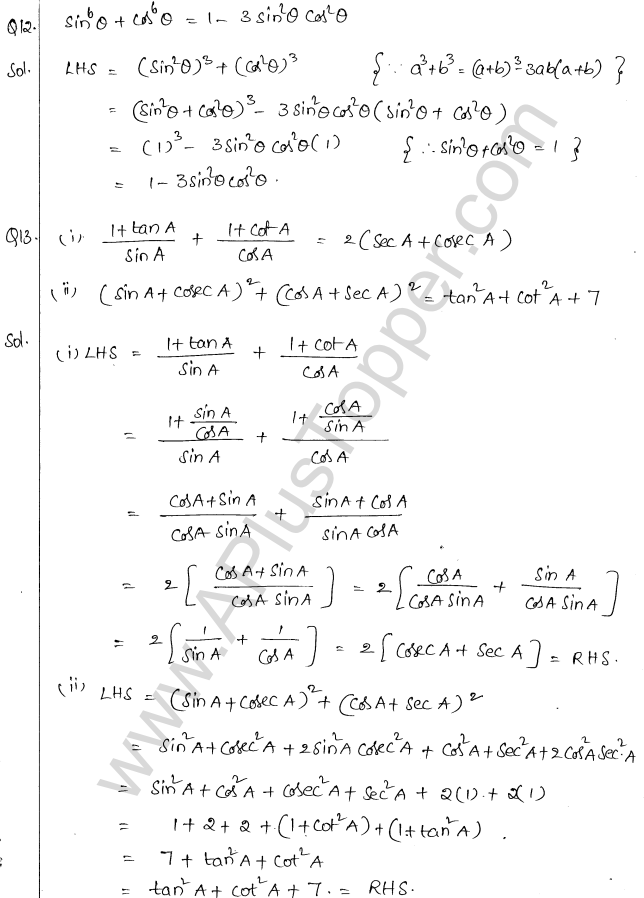 ML Aggarwal ICSE Solutions for Class 10 Maths Chapter 19 Trigonometric Identities Q1.8