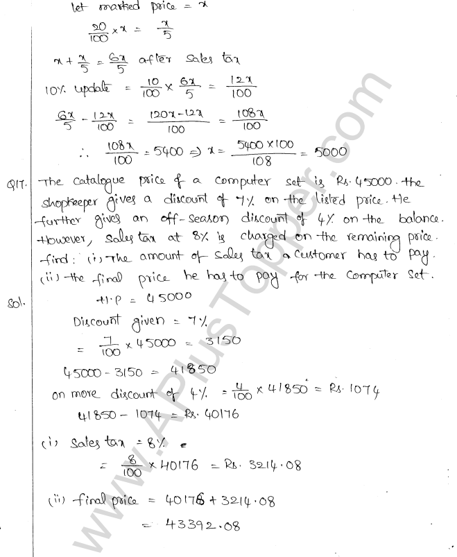 ML Aggarwal ICSE Solutions for Class 10 Maths Chapter 2 Sales Tax And Value Added Tax Q1.8