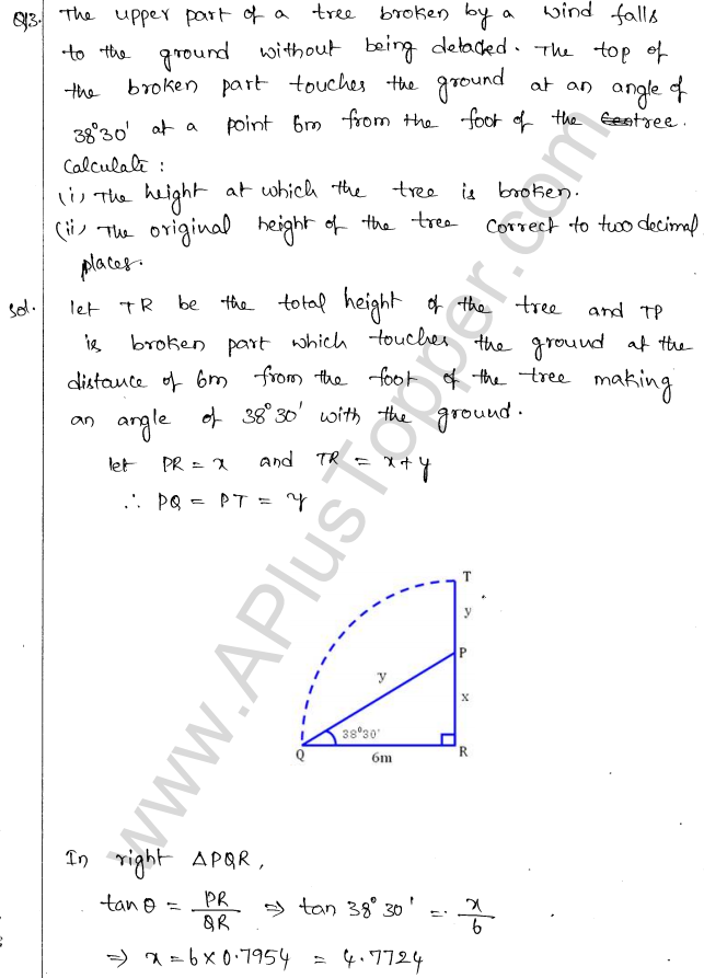 ML Aggarwal ICSE Solutions for Class 10 Maths Chapter 21 Heights and Distances Q1.12