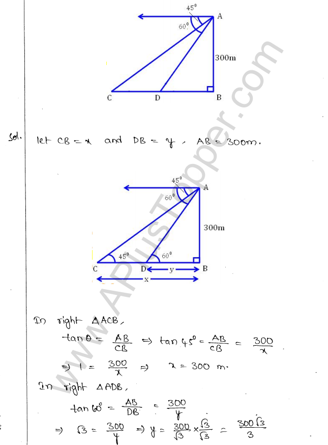 ML Aggarwal ICSE Solutions for Class 10 Maths Chapter 21 Heights and Distances Q1.23