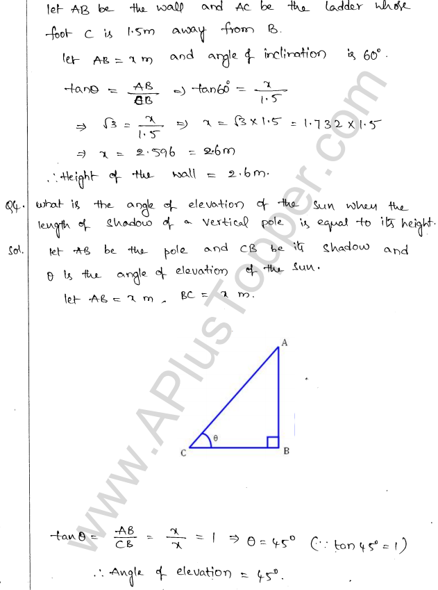ML Aggarwal ICSE Solutions for Class 10 Maths Chapter 21 Heights and Distances Q1.3