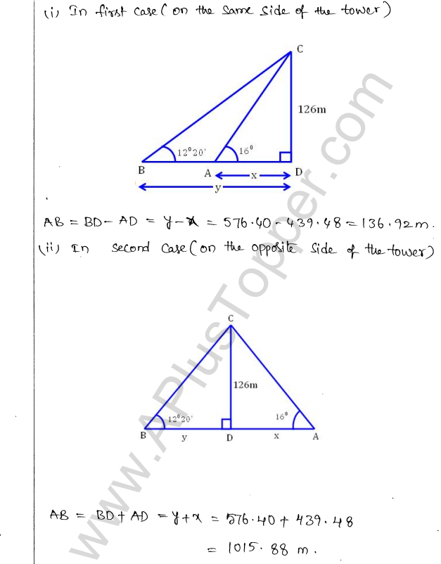 ML Aggarwal ICSE Solutions for Class 10 Maths Chapter 21 Heights and Distances Q1.30