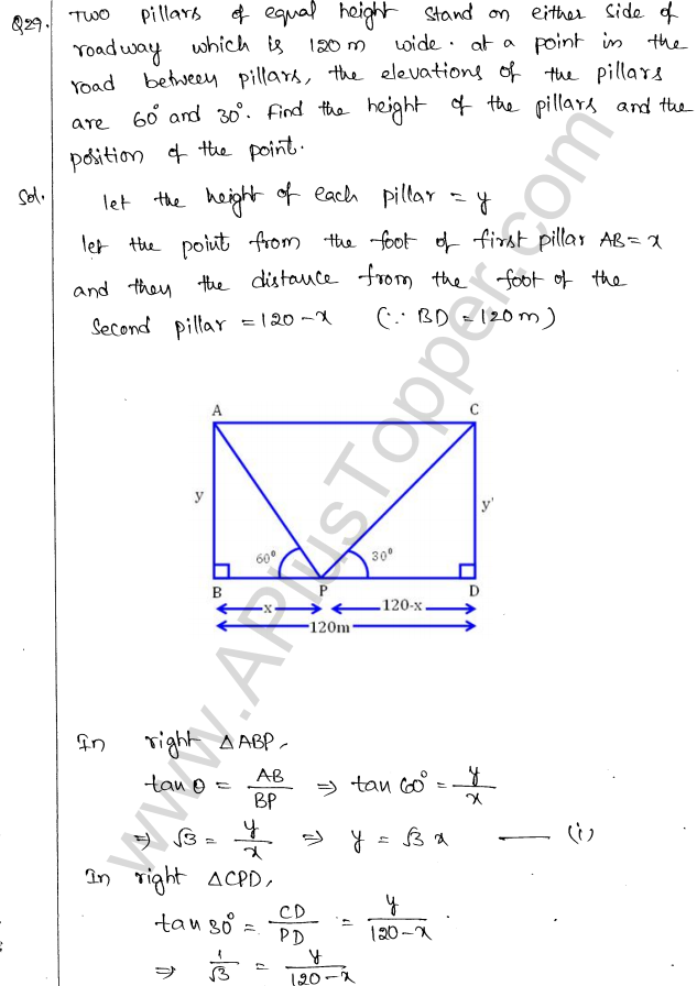 ML Aggarwal ICSE Solutions for Class 10 Maths Chapter 21 Heights and Distances Q1.31
