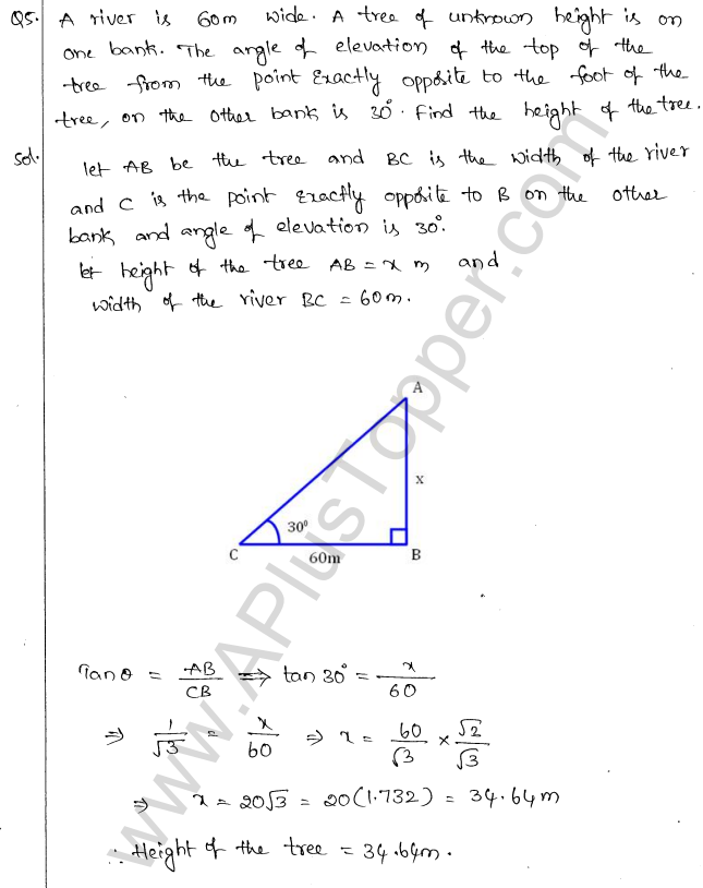 ML Aggarwal ICSE Solutions for Class 10 Maths Chapter 21 Heights and Distances Q1.4