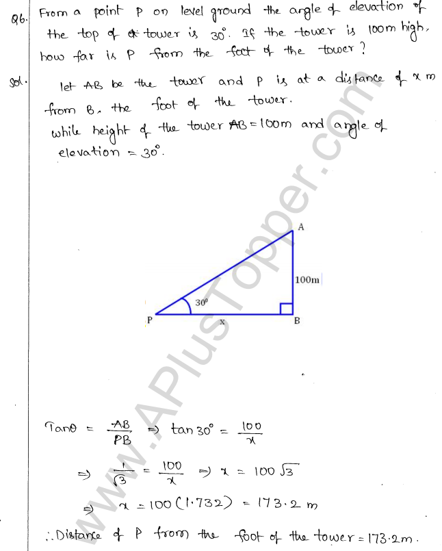 ML Aggarwal ICSE Solutions for Class 10 Maths Chapter 21 Heights and Distances Q1.5