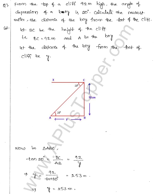 ML Aggarwal ICSE Solutions for Class 10 Maths Chapter 21 Heights and Distances Q1.6