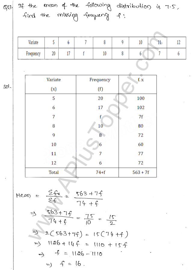 ML Aggarwal ICSE Solutions for Class 10 Maths Chapter 23 Measures of Central Tendency Q1.11