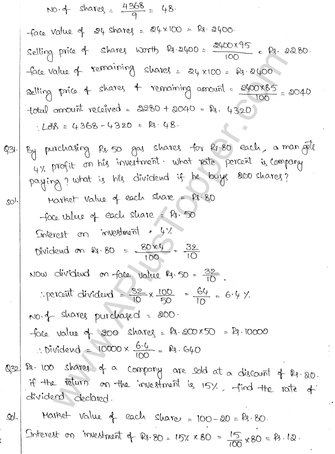 ML Aggarwal ICSE Solutions for Class 10 Maths Chapter 4 Shares and Dividends Q1.16
