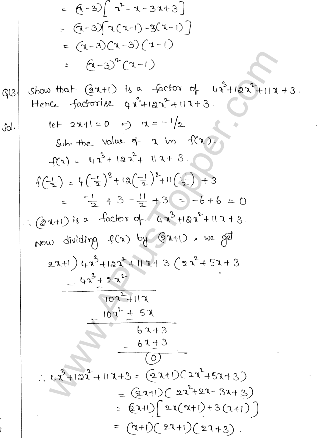 ML Aggarwal ICSE Solutions for Class 10 Maths Chapter 7 Factor Theorem Q1.8