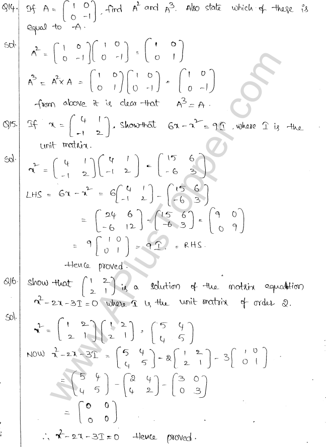 ML Aggarwal ICSE Solutions for Class 10 Maths Chapter 9 Matrices Q1.12