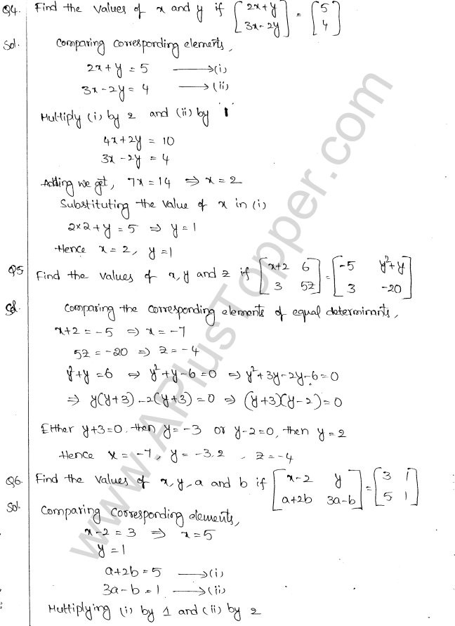 ML Aggarwal ICSE Solutions for Class 10 Maths Chapter 9 Matrices Q1.2